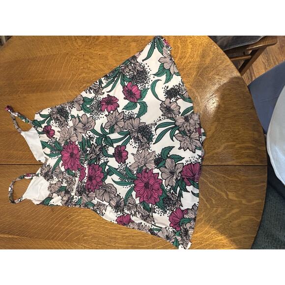 Y2K Candies Floral Babydoll Romper Size L Skort Beach Travel Boho Tank Faux Wrap - Picture 3 of 9